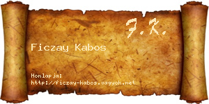 Ficzay Kabos névjegykártya